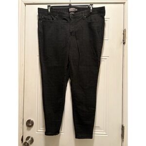 Torrid Sky High Skinny Super Soft Women's Jeans 22R Black Houndstooth High Rise